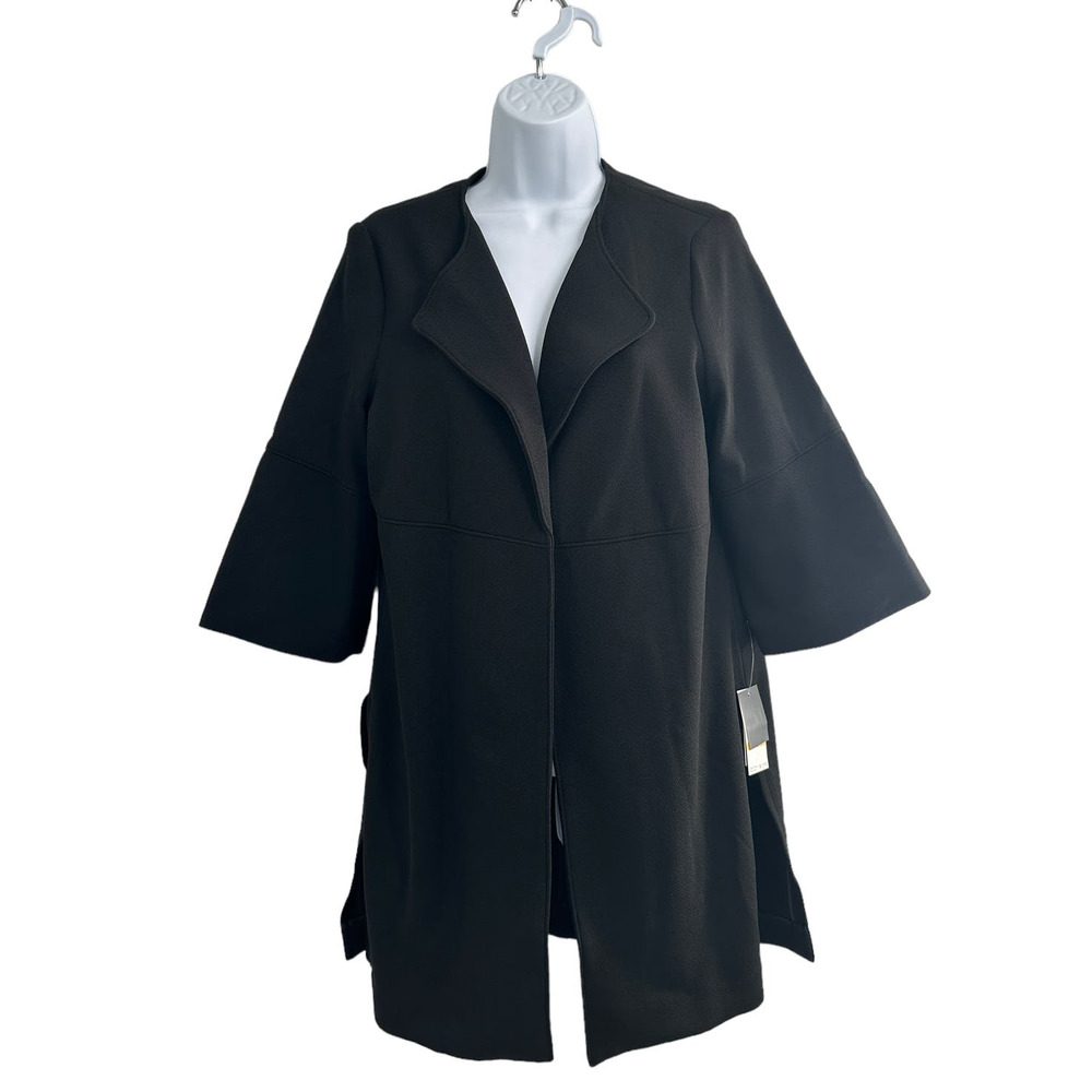 Nine West Women's Black Wing Lapel Open Front Topper  Blazer‎ $119 S/M